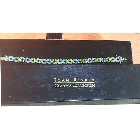 Vtg Joan Rivers Gold Vermeil Crystal Rhinestone XO Tennis Bracelet 7.5" Signed - Picture 6 of 15